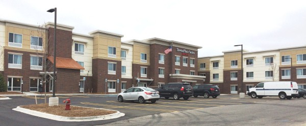 The TownePlace Suites is located just south of the 2nd and Charles Bookstore