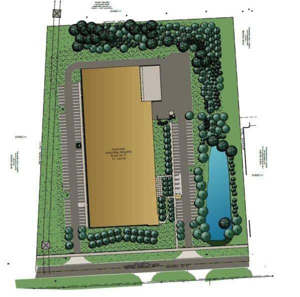 Site plan showing the layout of the new project